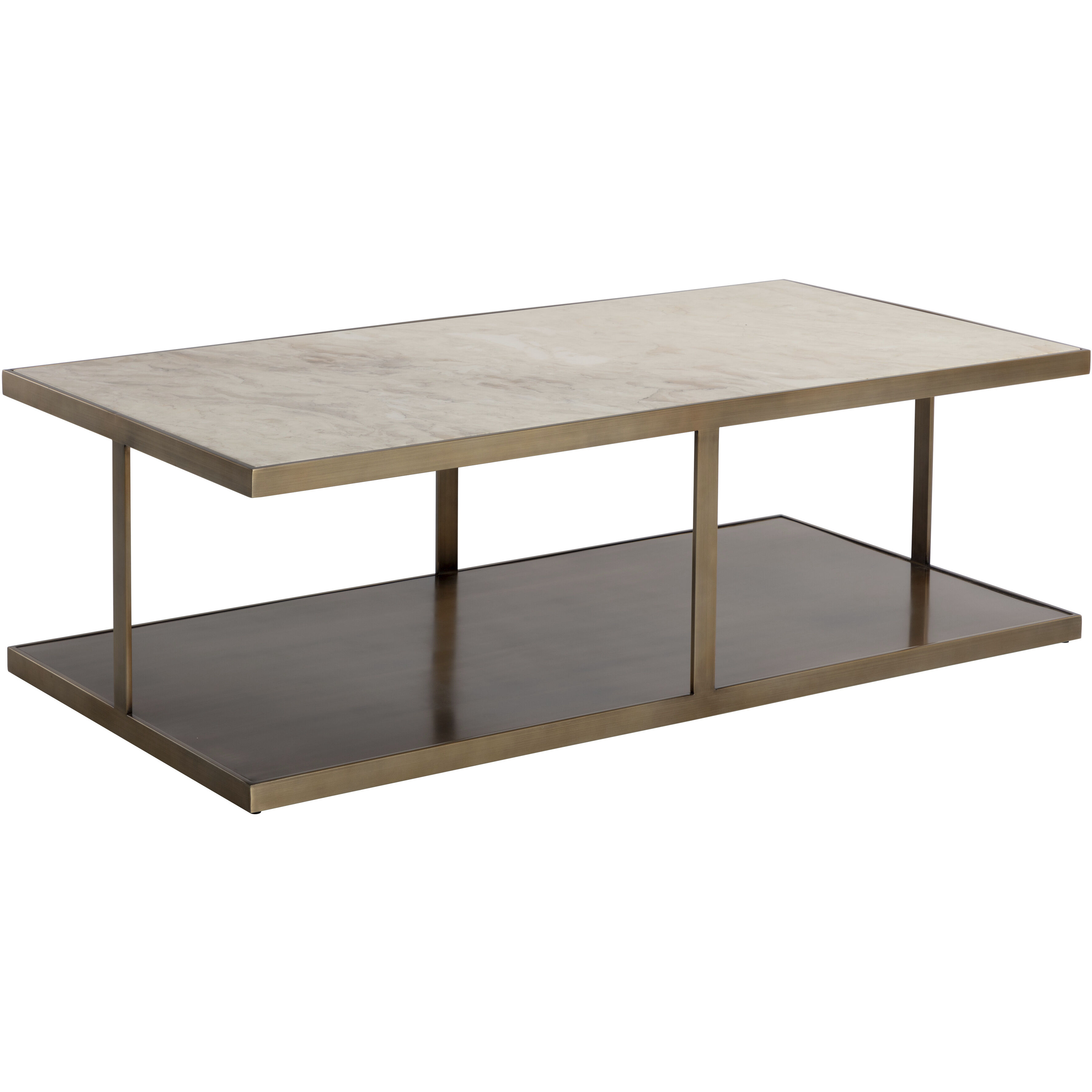 Kamali 60 X 30 inch Matte / Antique Gold Coffee Table